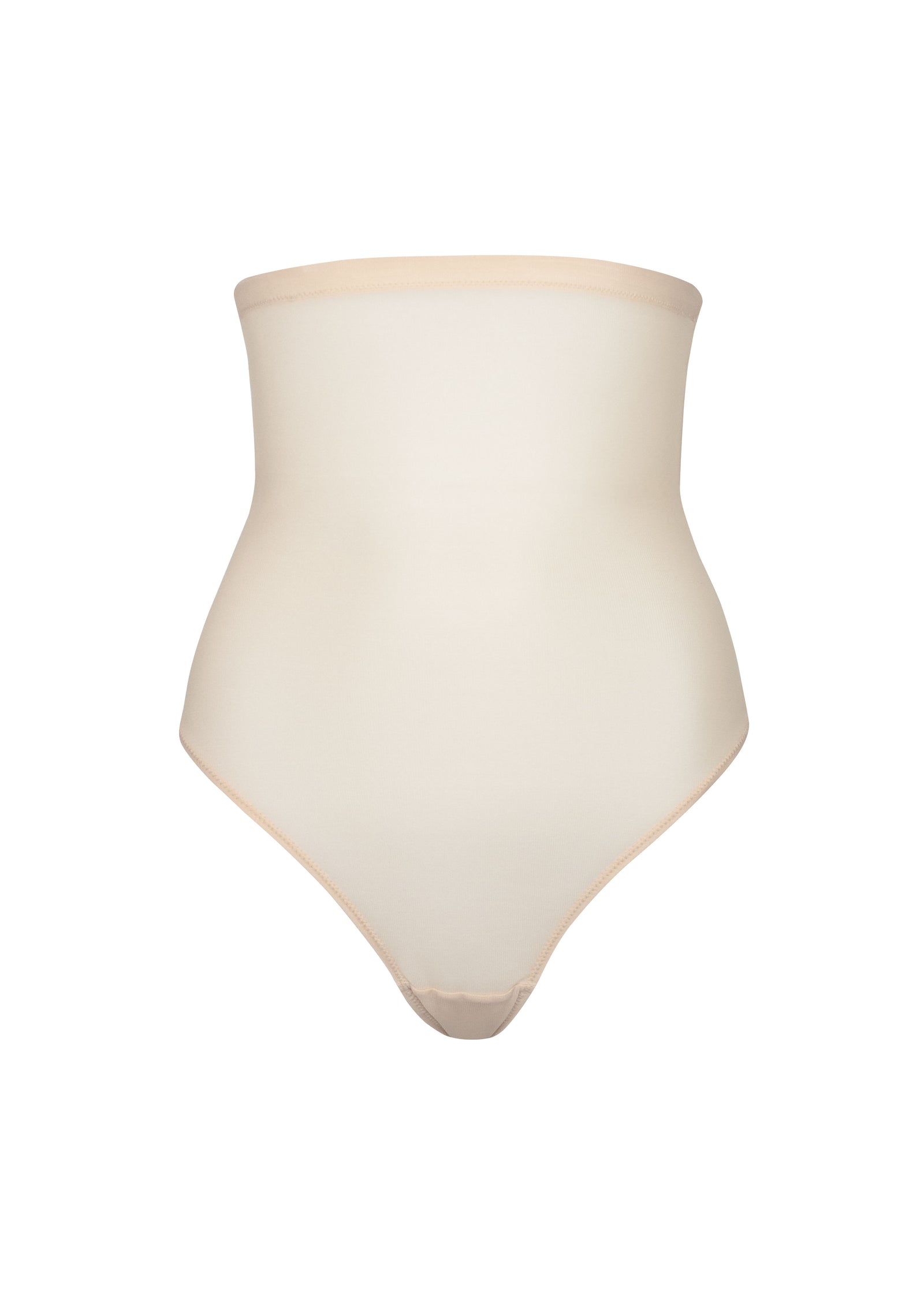 Still product image of MAGIC Ultra Thin Power Thong in latte, high-waist shaping thong. Smooth breathable fabric providing light shaping for tummy, waist, and back, with seamless edges for invisible wear under clothing.