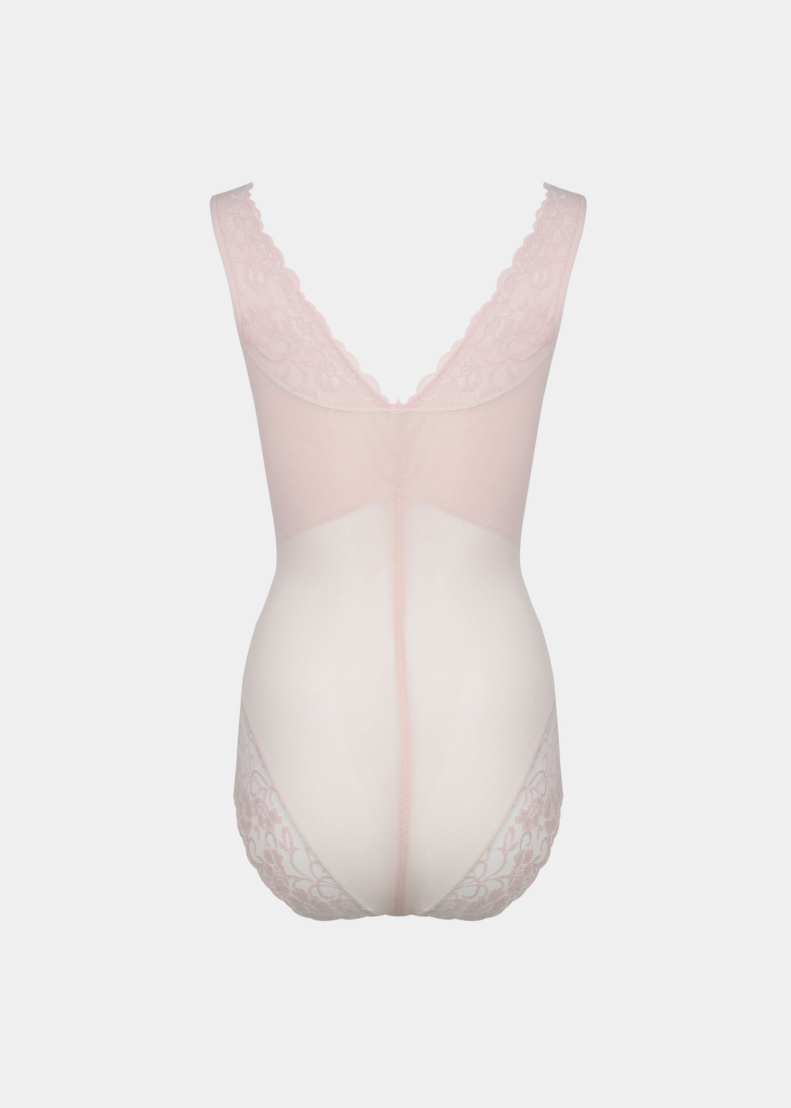 Light pink bodysuit on a white background