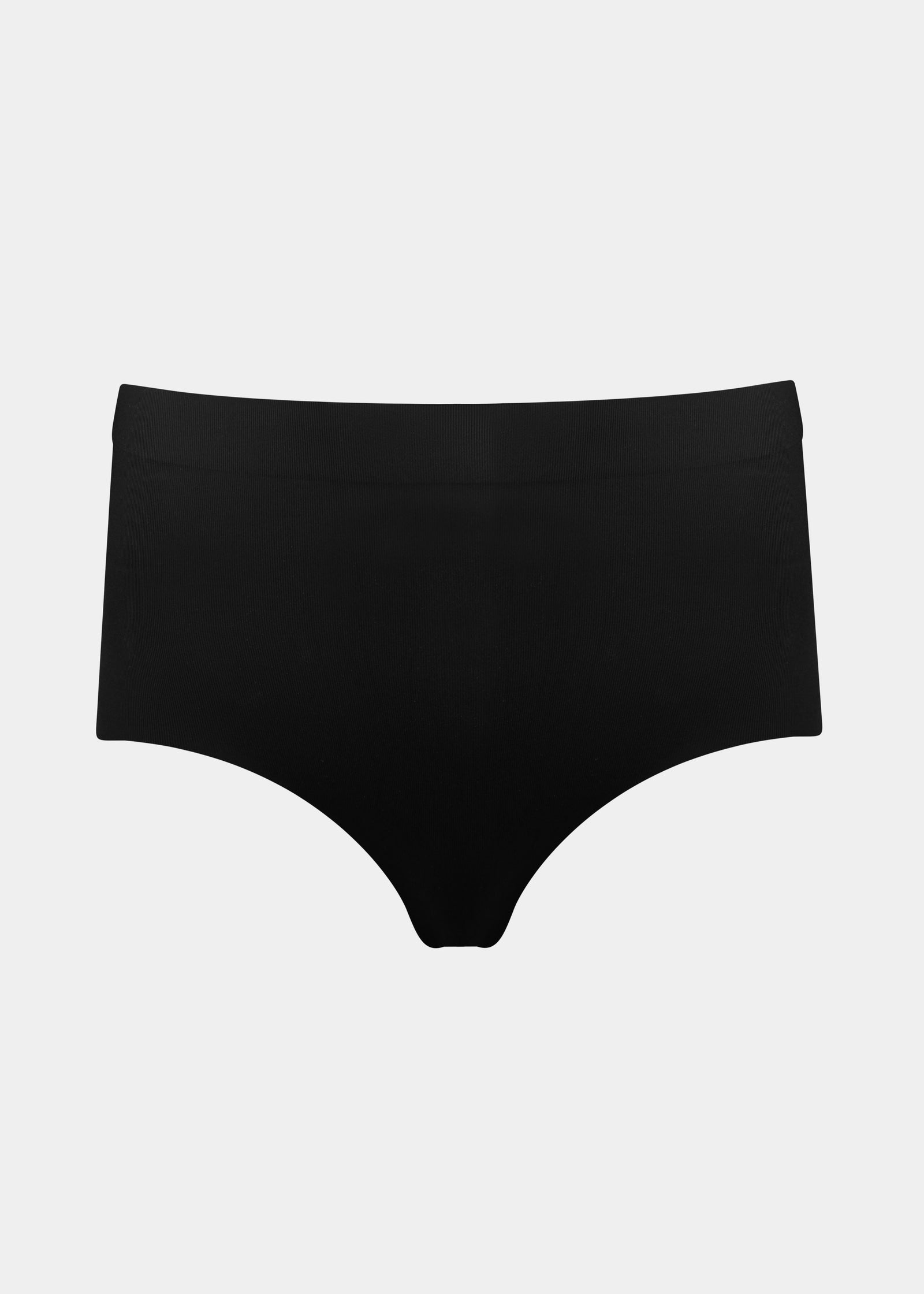 Still product image of Maxi Sexy Shaping Brief in black, high-waist shaping brief. Smooth strong recycled fabric providing firm control for tummy, waist, and back, with seamless edges for invisible wear under clothing.