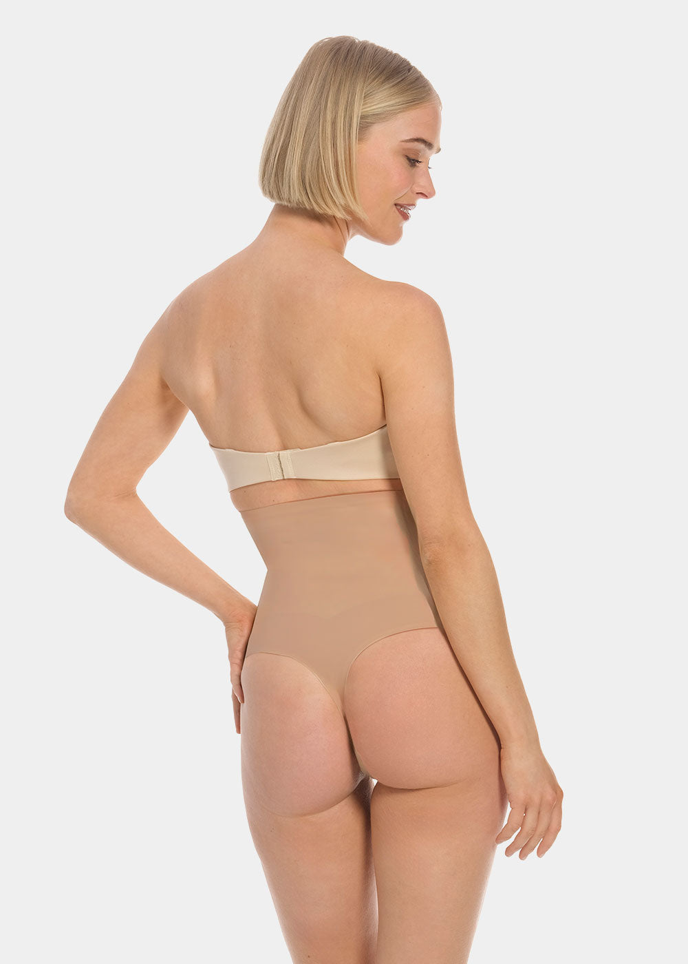 high-waisted thong on a white background