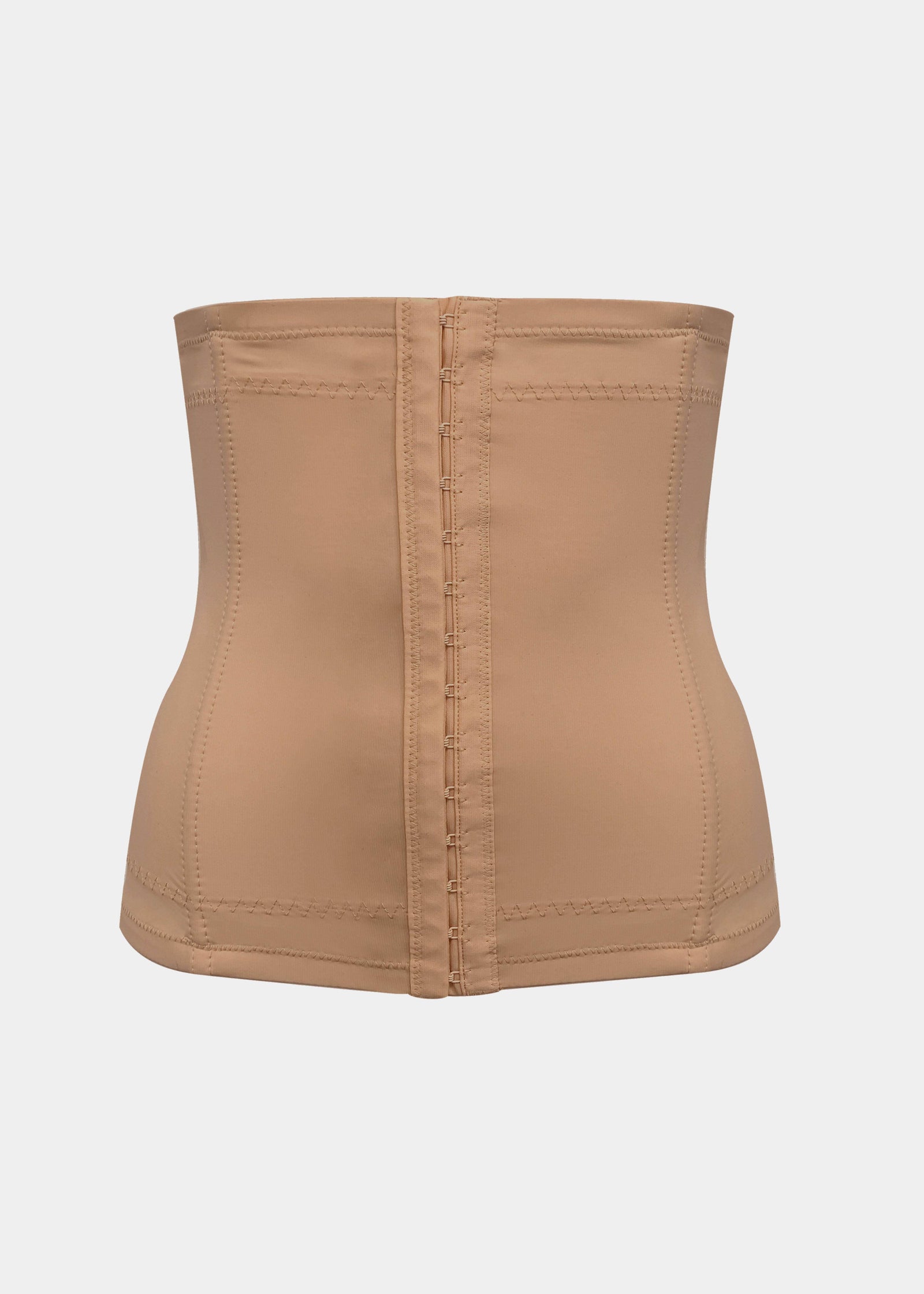 Still product image of Maxi Sexy Waistnipper in mocha, high-waist shaping waist cincher. Smooth strong fabric with power-net lining, built-in flexible bones for back support, and hook-and-eye front closure visible for adjustable firm control.