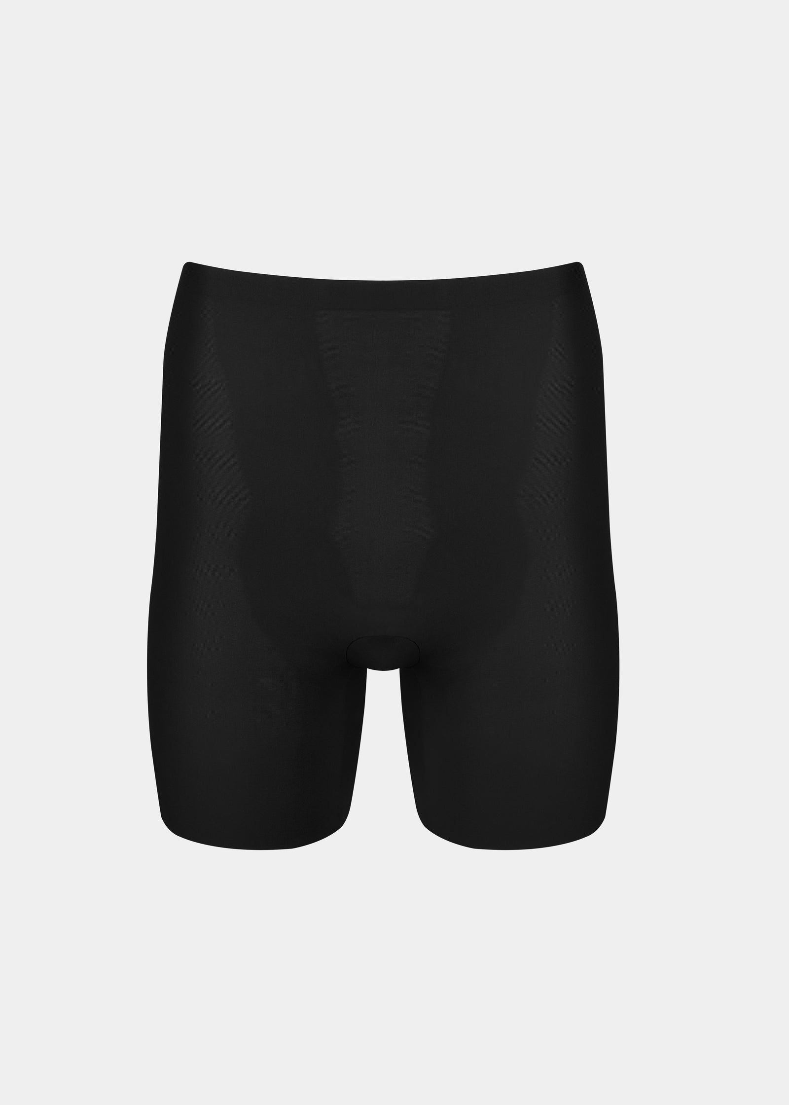 Still product image of Everyday Shaper Bermuda in black, mid-waisted seamless shapewear shorts. Long leg design extending to mid-thigh, with smooth fabric, seamless waistband, and invisible finish for light shaping under clothing.