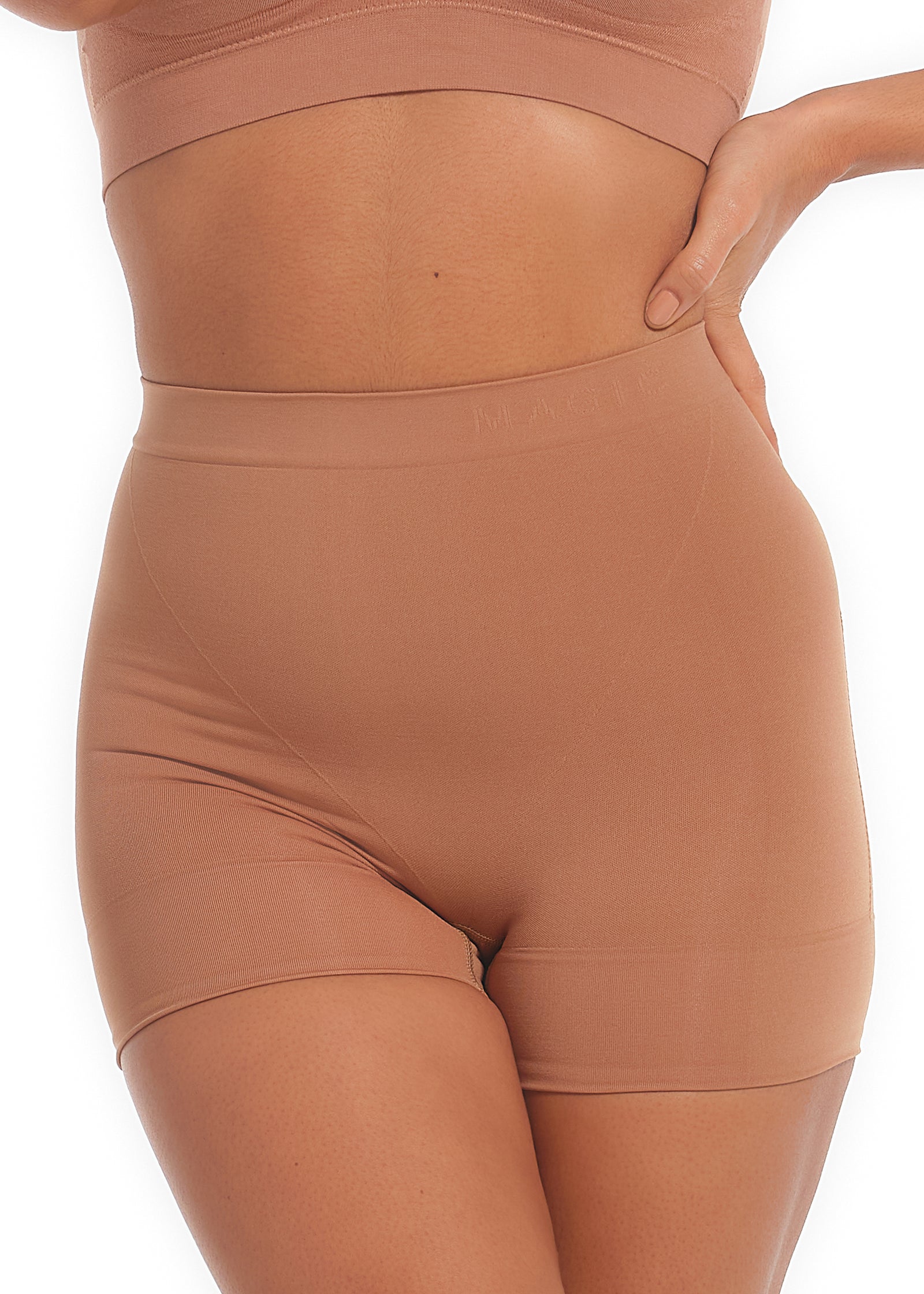 Mocha Booty Booster Short on a white background