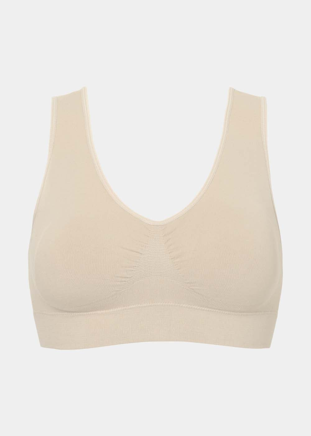 Cream Bamboo Comfort Bra on a white background