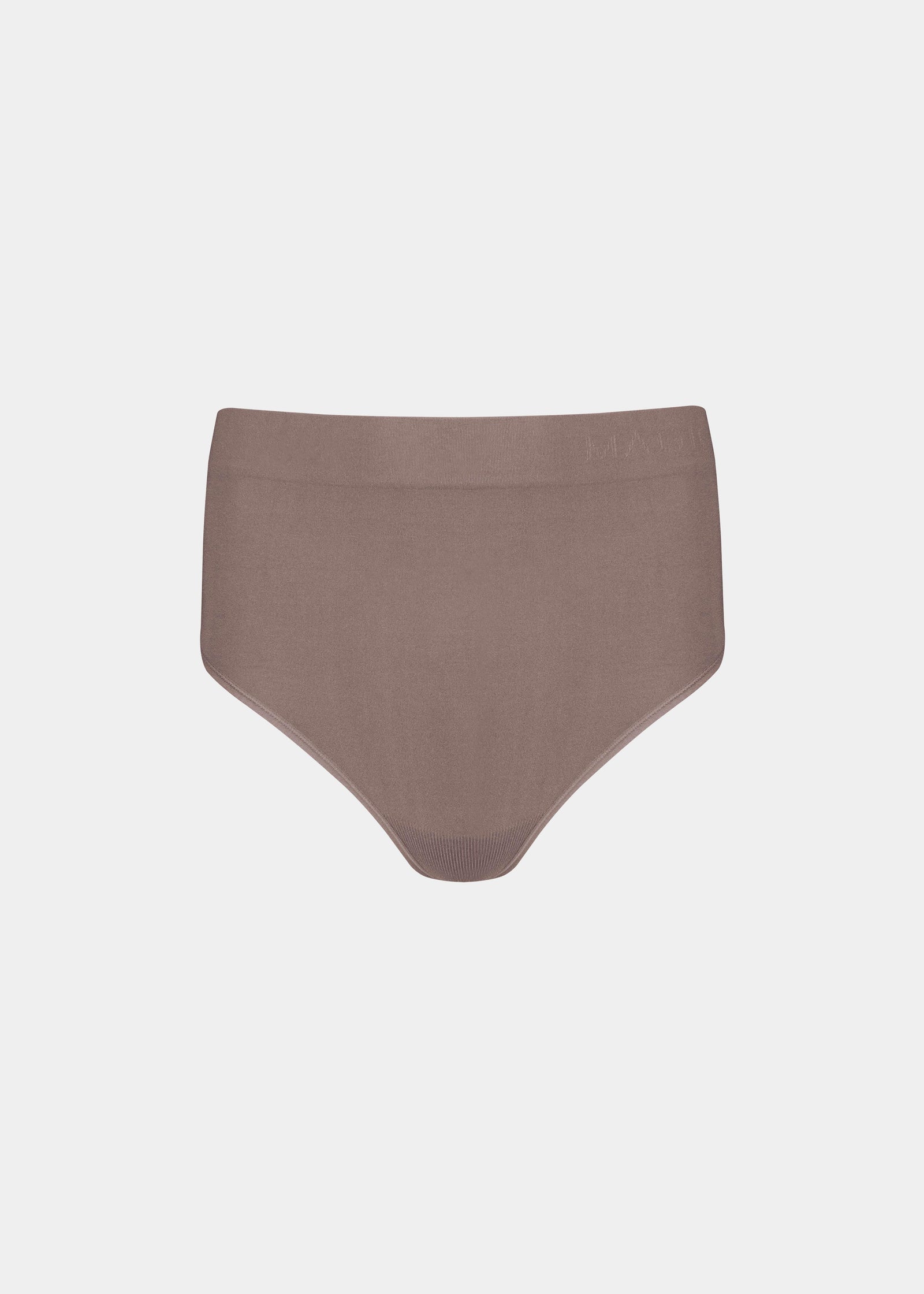 Still front product view of the espresso Comfort Thong, highlighting the soft, seamless fabric, smooth waistband, and clean, minimal design for an invisible look under clothing.