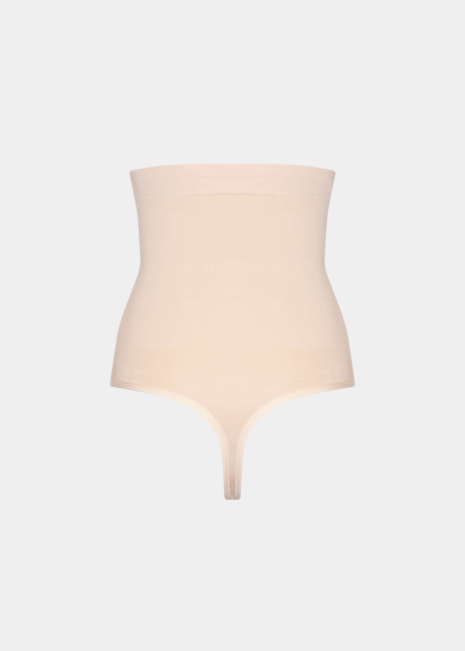 Latte High Waist Comfort Thong (still image product picture, back view)
