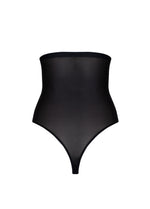 Still product image of MAGIC Ultra Thin Power Thong in black shown from the back. High-waist shaping thong with smooth breathable fabric, light shaping for lower back and waist, and seamless edges for invisible wear.