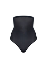 Still product image of MAGIC Ultra Thin Power Thong in black, high-waist shaping thong. Smooth breathable fabric providing light shaping for tummy, waist, and back, with seamless edges for invisible wear under clothing.