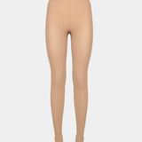 Still product image of MAGIC Tights in latte, high-waist warm fleece-lined tights. Smooth fabric providing medium shaping for tummy and waist, ladder-resistant finish, and sheer-look legs with unfleece foot section visible.