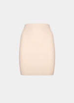 Still product image of Maxi Sexy Control Skirt in latte, high-waist shaping skirt. Smooth powerful fabric providing firm control for tummy, hips, and thighs, with built-in tummy shaping zone, silicone-trimmed hem, and seamless edges visible.
