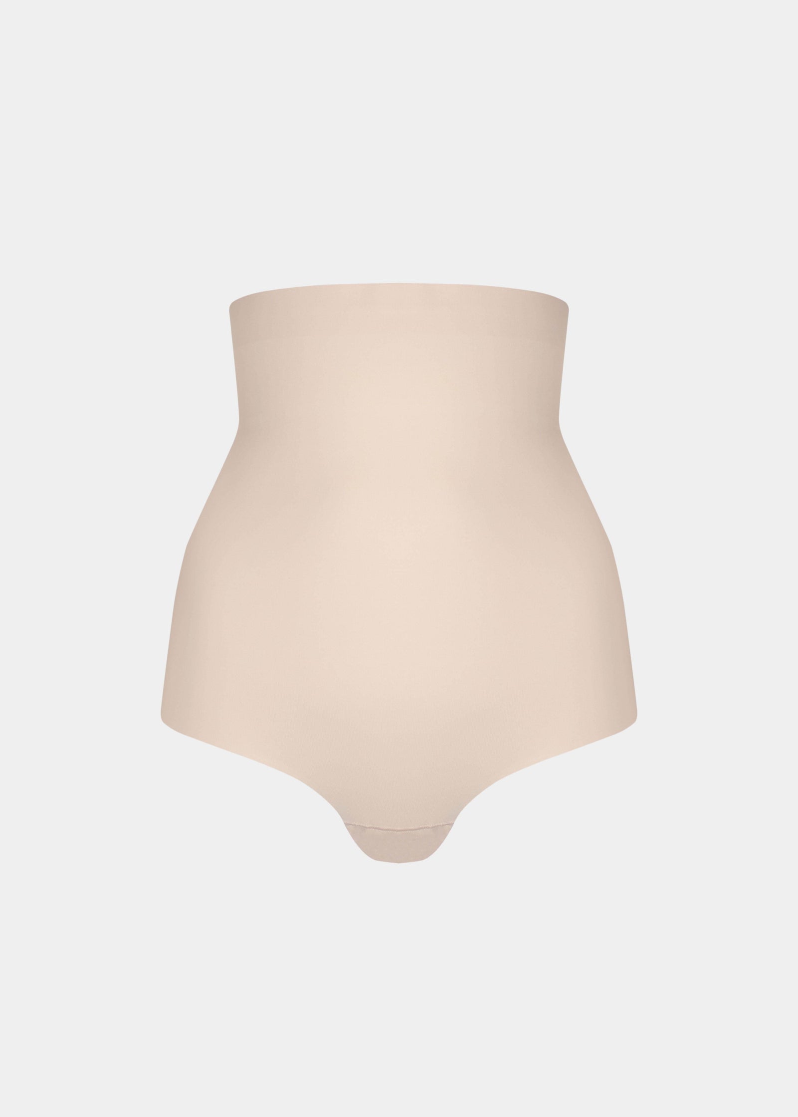Still product image of Maxi Sexy Hi-Brief in latte, high-waist shaping brief. Smooth powerful fabric providing firm control for tummy, waist, and back, with seamless edges and silicone-trimmed waistband visible.