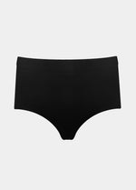 Still product image of Maxi Sexy Shaping Brief in black, high-waist shaping brief. Smooth strong recycled fabric providing firm control for tummy, waist, and back, with seamless edges for invisible wear under clothing.