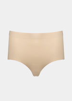 Still product image of Maxi Sexy Shaping Brief in latte, high-waist shaping brief. Smooth strong recycled fabric providing firm control for tummy and waist, with seamless edges for invisible wear under clothing.