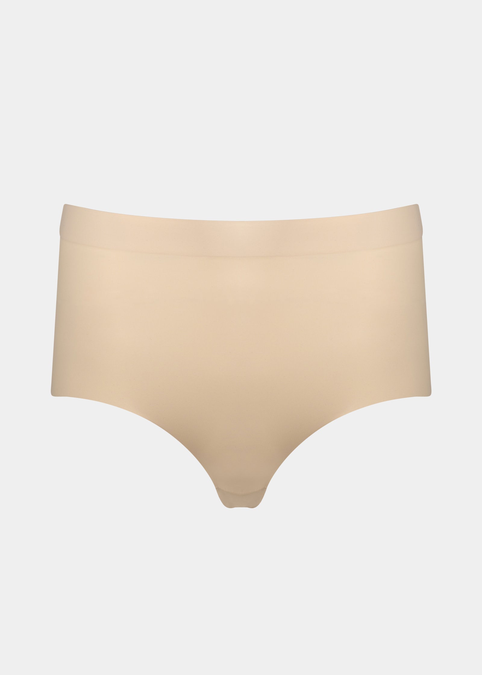 Still product image of Maxi Sexy Shaping Brief in latte, high-waist shaping brief. Smooth strong recycled fabric providing firm control for tummy and waist, with seamless edges for invisible wear under clothing.