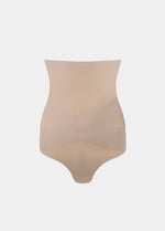 Beige high-waisted underwear on a white background
