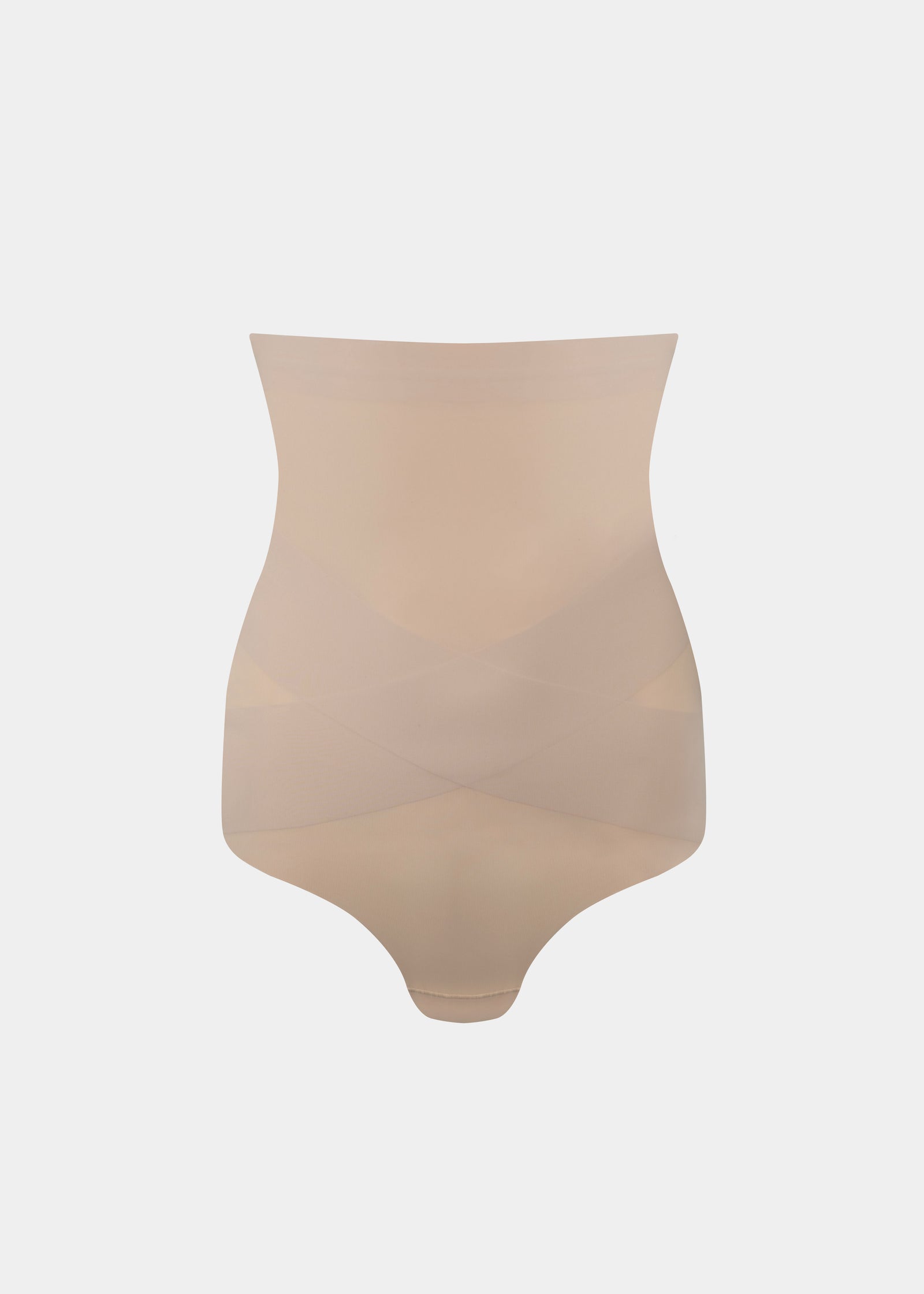 Beige high-waisted underwear on a white background