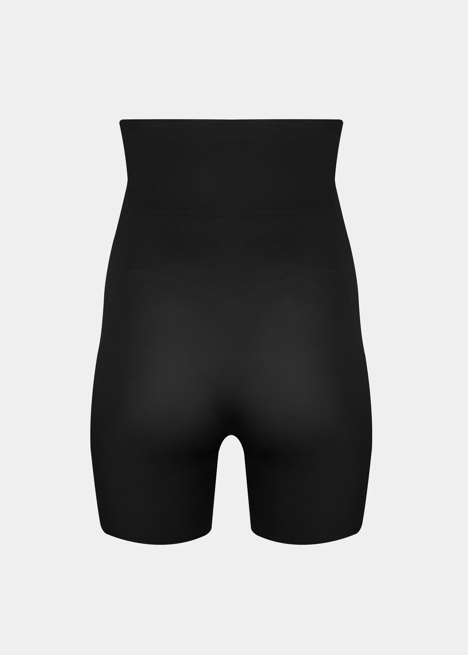 Black shapewear Hi-Bermuda on a light gray background