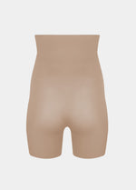 Beige shapewear Hi-Bermuda shorts on a light gray background