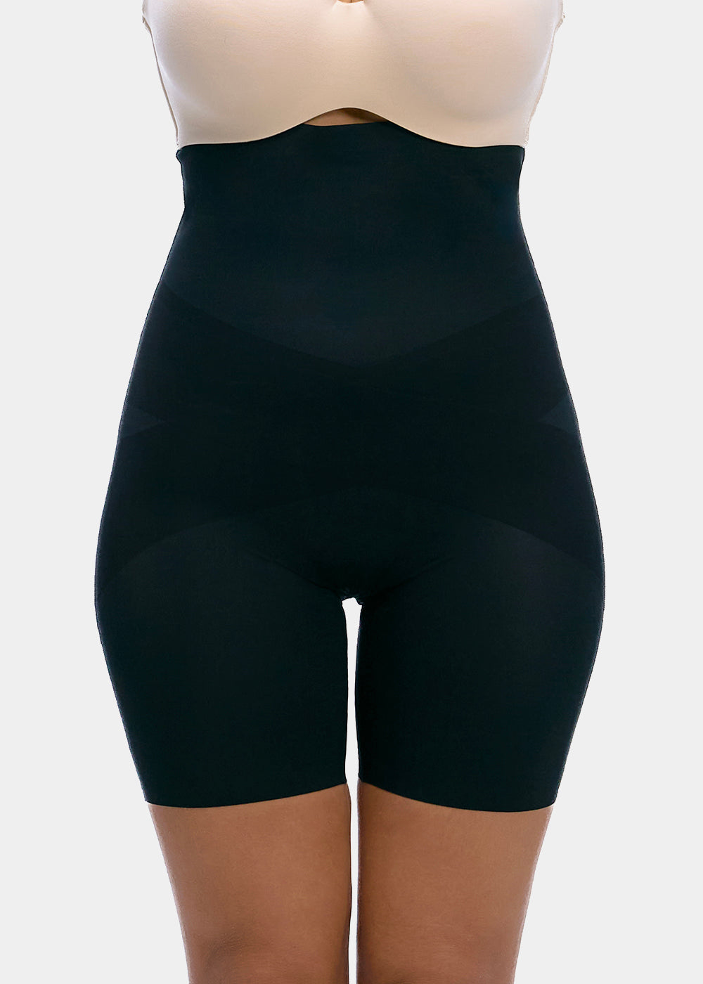 Black shapewear Hi-Bermuda on a white background