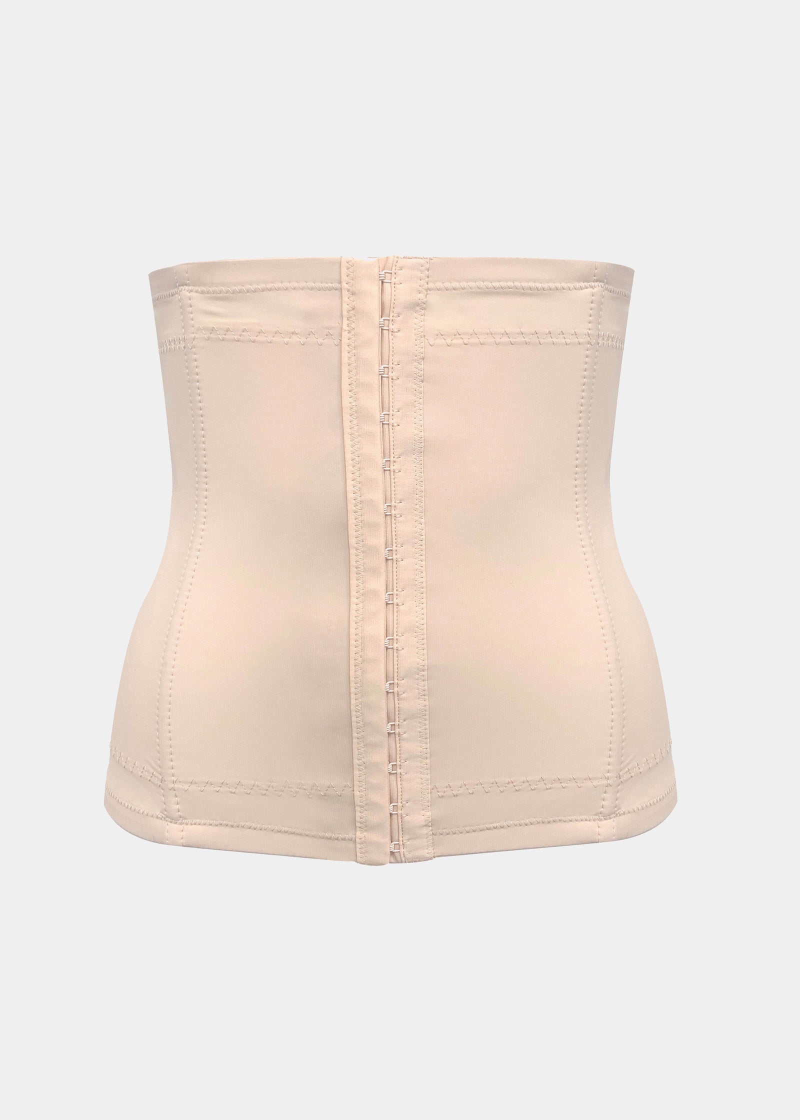Still product image of Maxi Sexy Waistnipper in latte, high-waist shaping waist cincher. Smooth strong fabric with power-net lining, built-in flexible bones for back support, and hook-and-eye front closure visible for adjustable firm control.