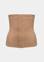 Still product image of Maxi Sexy Waistnipper in mocha, high-waist shaping waist cincher. Smooth strong fabric with power-net lining, built-in flexible bones for back support, and hook-and-eye front closure visible for adjustable firm control.