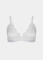 Satin Lace Bralette shown on a white/greyish background