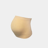 Still product image of Mama Supporting Belly Band in latte, seamless maternity band. Soft stretchable fabric with under-bump support panel and silicone trim at top and bottom, designed for extra back support and smooth fit.