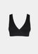 Still product image of Bamboo Soft Bra in black, seamless wire-free bra made with bamboo fibers. Cross-front V-neck, supportive underbust band, wider straps, and smooth back visible for comfort and invisible wear.