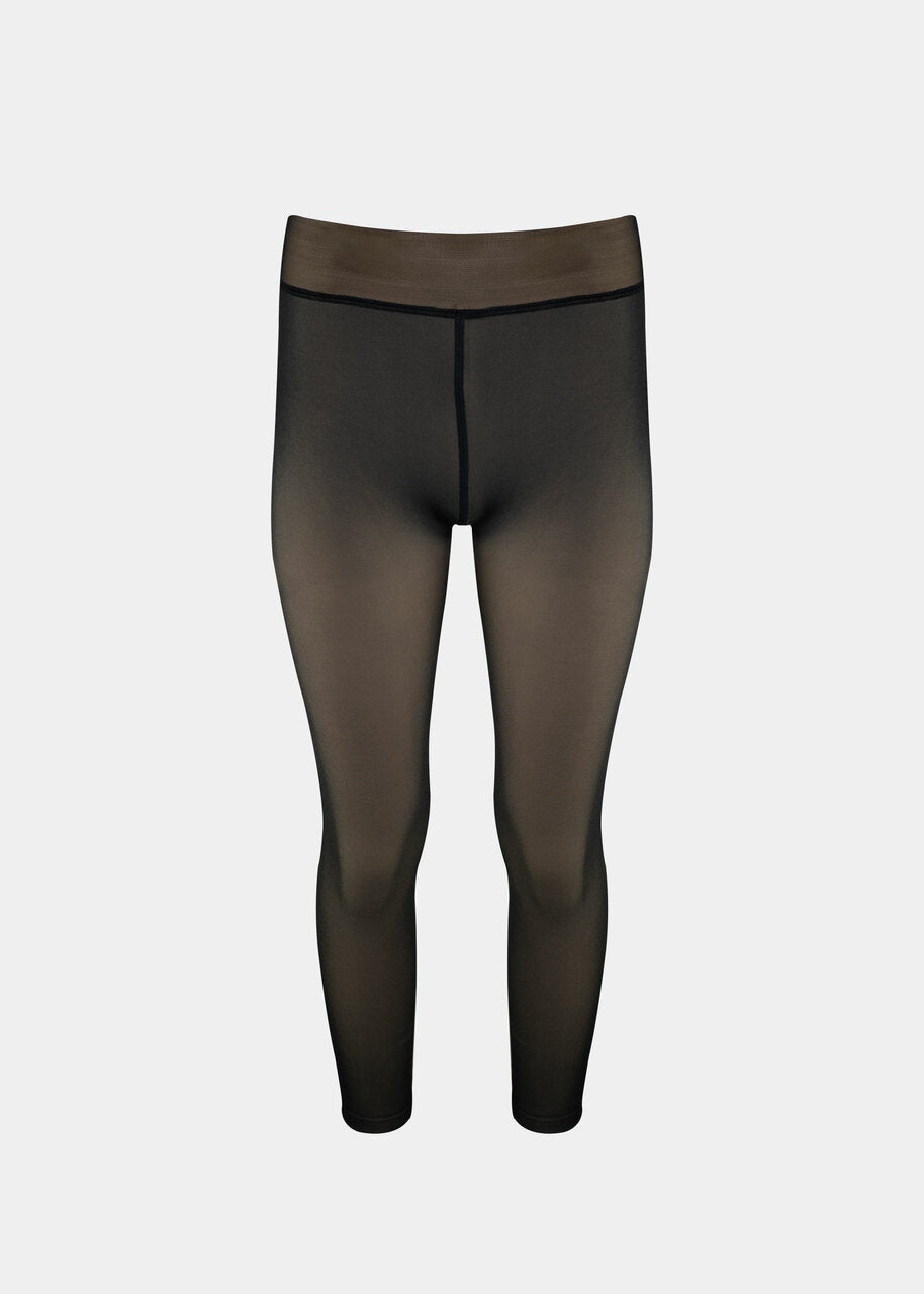 Still product image of Warm Fleece-Lined MAGIC Leggings in black, high-waist fleece-lined leggings. Smooth fabric providing medium shaping and tummy support, ladder-resistant finish, and translucent-look legs visible.