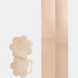 Still product image of the latte-colored Celebrities Breast Tape, showcasing the adhesive breast tape pieces designed to lift and support the bust for a smooth, invisible look under clothing.