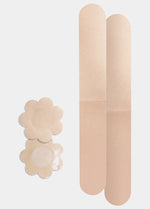 Still product image of the latte-colored Celebrities Breast Tape, showcasing the adhesive breast tape pieces designed to lift and support the bust for a smooth, invisible look under clothing.