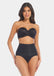 Front view of a model wearing Tummy Shaper in black, mid-waist shaping brief with double-layer waistband. Seamless design with smooth fabric and full front coverage, providing firm shaping at the tummy area.
