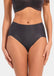 Back view of a model wearing Everyday Shaper Brief in black, mid-waisted seamless shapewear brief. Cropped image showing smooth fabric, seamless edges, and full back coverage designed for invisible shaping under clothing.