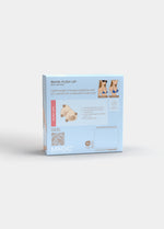 Still product image of Bikini Push-Up in latte shown from the back of the packaging box. Rectangular box displaying product information, triangle pad illustrations, and usage instructions on the back panel.