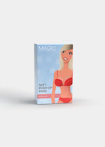 Still product image of Watersoft Push-Up Bra in latte shown in front packaging box. Rectangular box displaying water and oil-filled push-up bra pads, with product image and branding visible on the front panel.