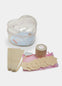 Heart-shaped container with all types of tapes such as string tape, boobtape.