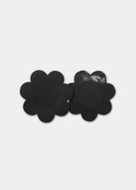 Still product image of the black Secret Covers, displayed to show both the front and back, highlighting the smooth outer surface and the soft inner layer for discreet, invisible coverage.