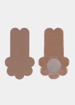 Still product image of the mocha-colored Secret Lift Covers, displayed to show both the front and back, highlighting the smooth outer surface and the inner adhesive design with an adhesive-free center for added comfort and lift.
