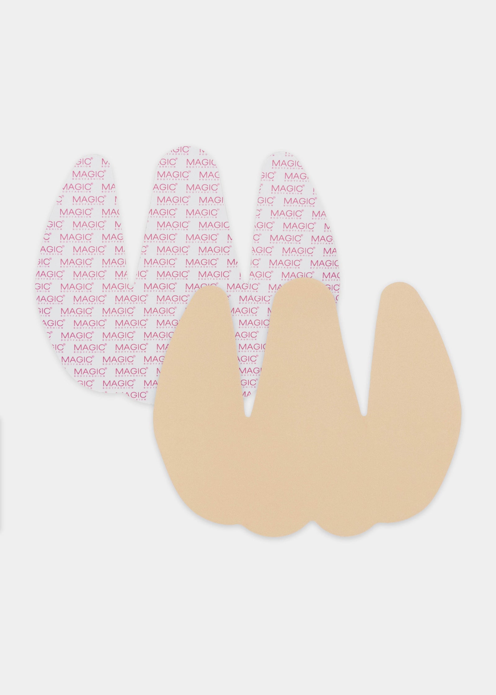 Still product image of the latte-colored Sculpting Breast Tape, showing overlapping adhesive tape pieces designed to lift and support the bust, with a smooth finish and skin-friendly adhesive.