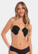 Front view of a model wearing the Ultimate Invisibles adhesive bra cups, showcasing the lightweight, backless and strapless design with two separate smooth cups that create natural-looking cleavage and an invisible finish under clothing.
