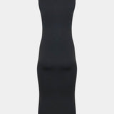 Still back product view of the doppio-colored Bodycon Dress, showcasing the sleeveless midi-length silhouette, seamless curve-hugging design, and smooth finish with a secure hem to prevent rolling.