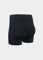 Black Booty Booster Short on a light gray background