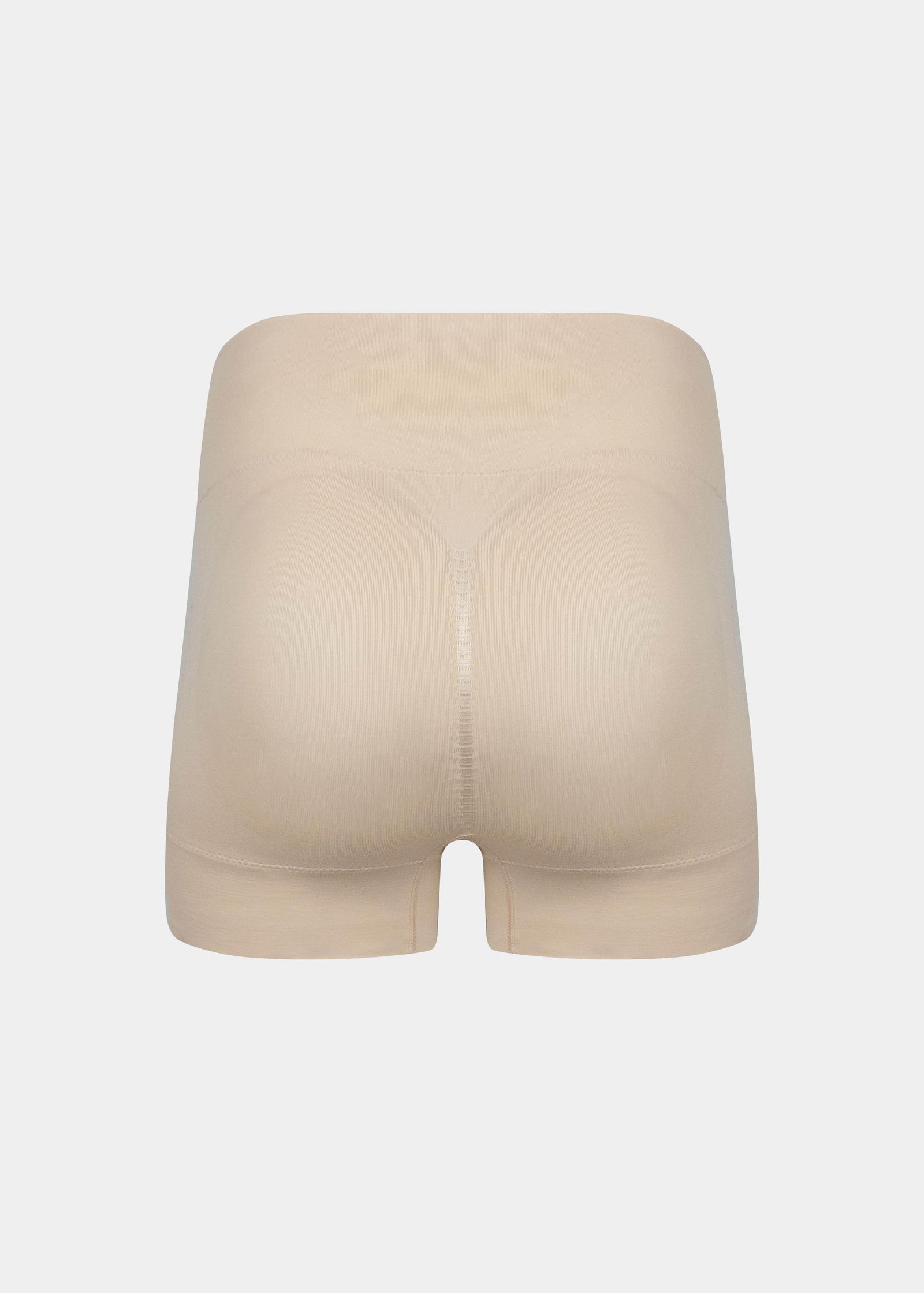 Beige Booty Booster Short on a light gray background