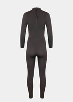 Still back product view of the chocolate-colored Bodycon Jumpsuit, highlighting the long back zipper, seamless finish, and smooth, full-length silhouette that hugs the body.