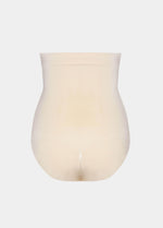 Still back view of a model wearing the Comfort Waistnipper Brief, featuring the high-waisted seamless design with a smooth finish, subtle lift zone at the back, and a secure waistband that stays in place.