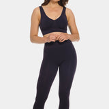 Woman wearing a black Bamboo Legging on a white background