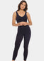 Woman wearing a black Bamboo Legging on a white background
