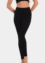 Black Bamboo Legging worn by a person on a white background