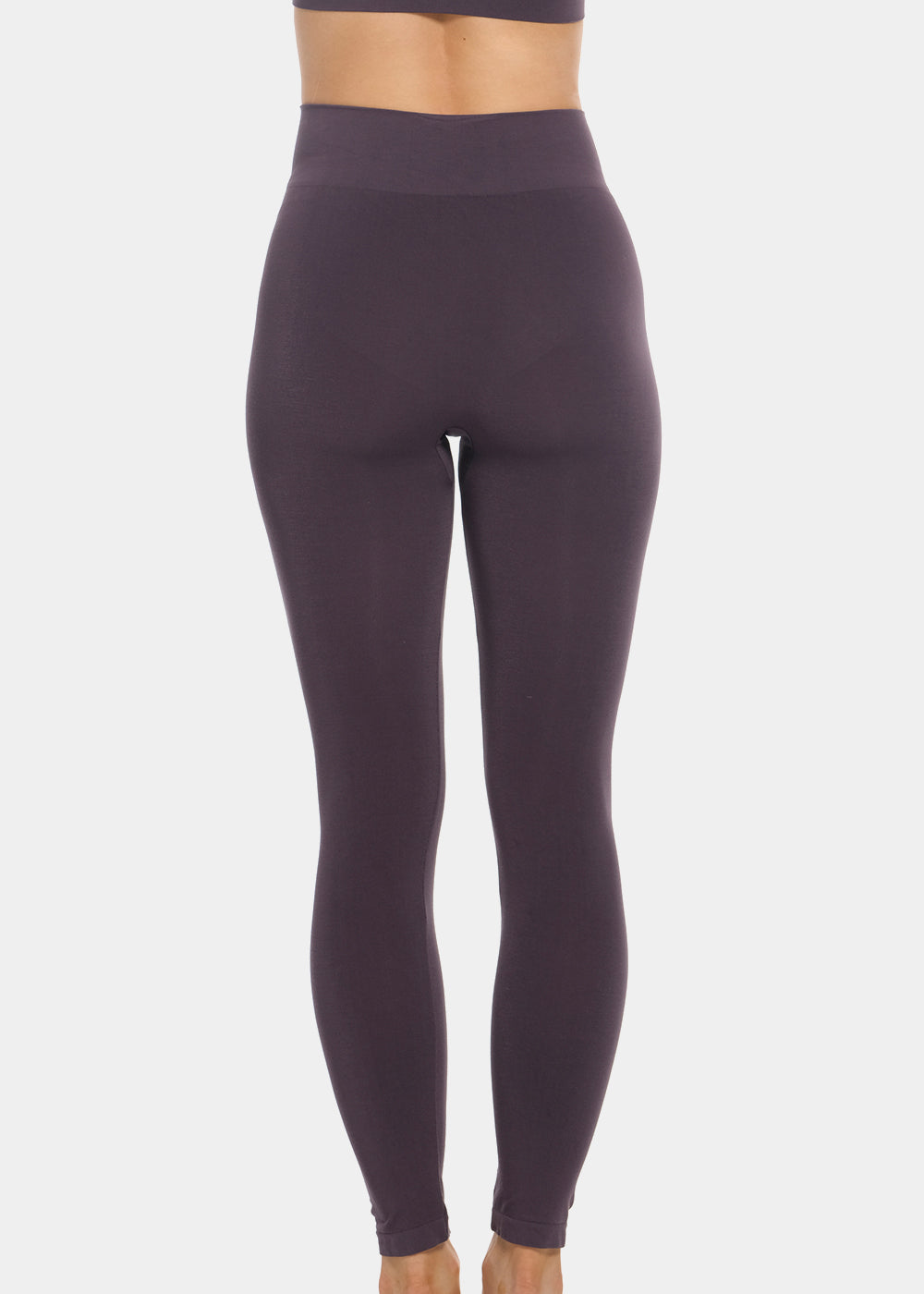 Dark purple Bamboo Legging worn by a person on a white background