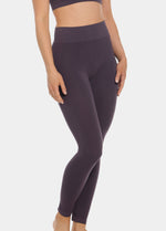 Dark purple Bamboo Legging worn by a person on a white background